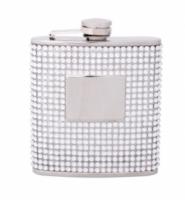 Фляга 180 мл, со стразами  со своей надписью