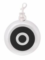 Фляга 240 мл, круглая черная  со своей надписью