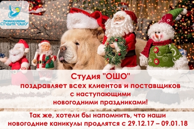 студия "ошо" уходит на новогодние каникулы!