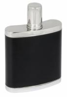 Фляга, сталь, черная, 180 мл  со своей надписью